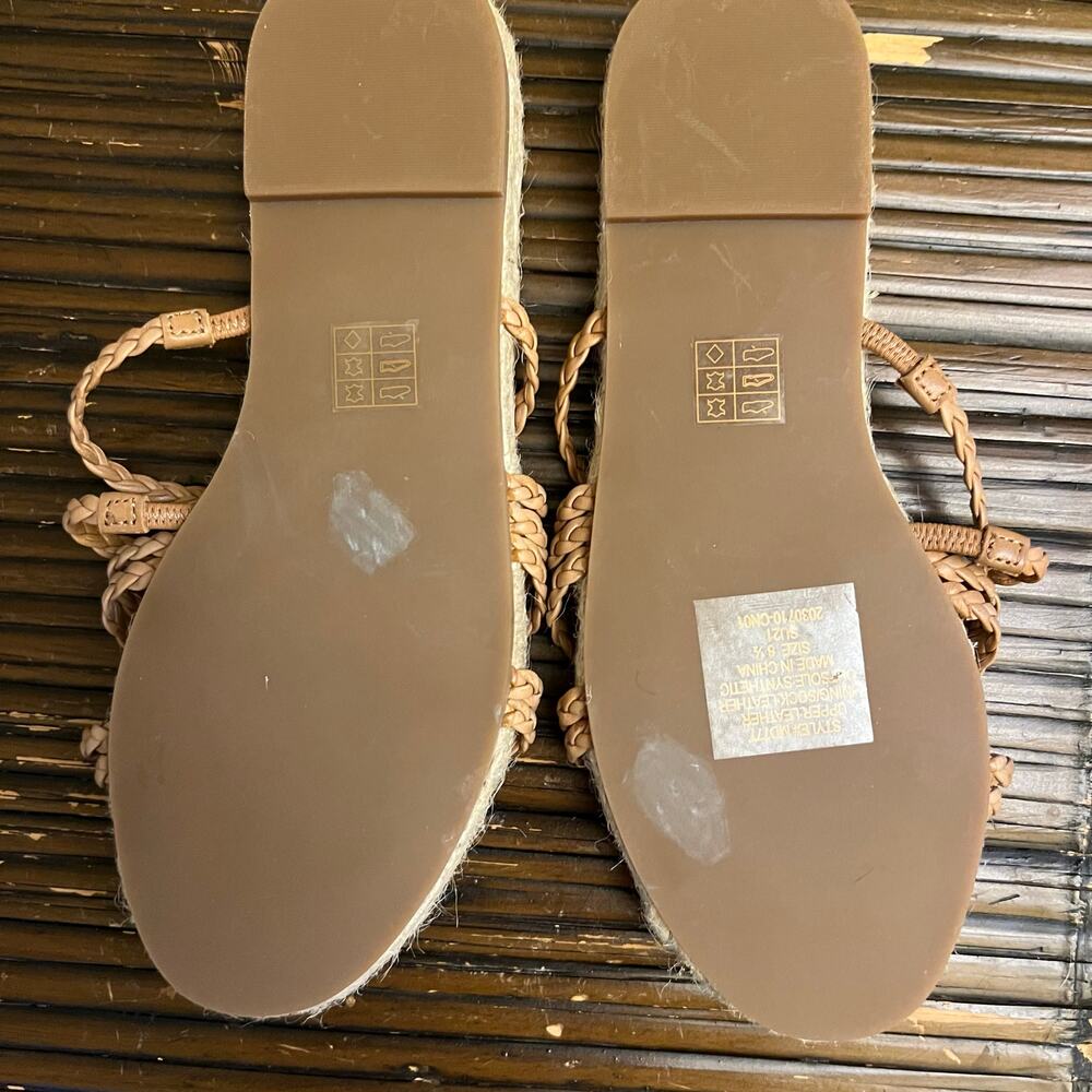 Madewell Women's Kathryn Espadrille Braided Leather Slide Flat Sandals Size 6.5 - Picture 3 of 7